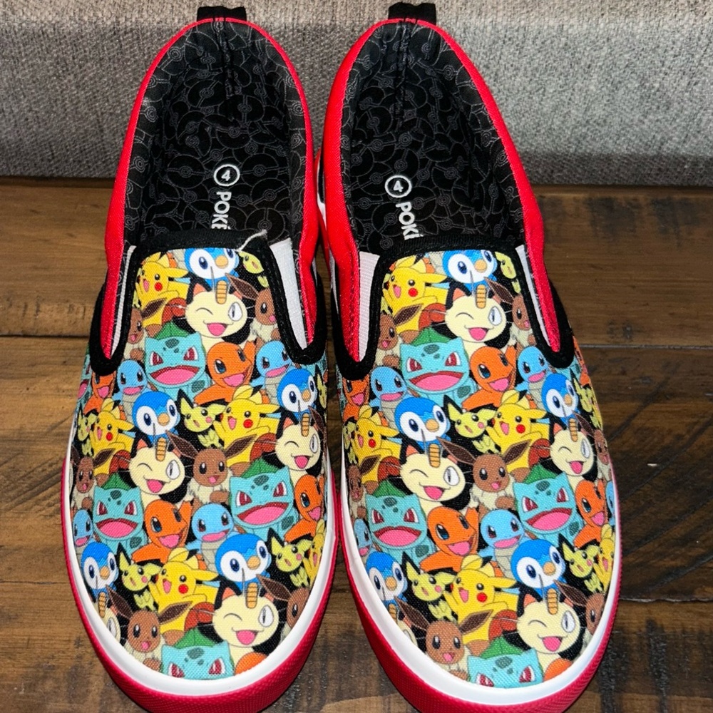 Pokémon Kids Slip-On Shoes - Red Multicolor NEW